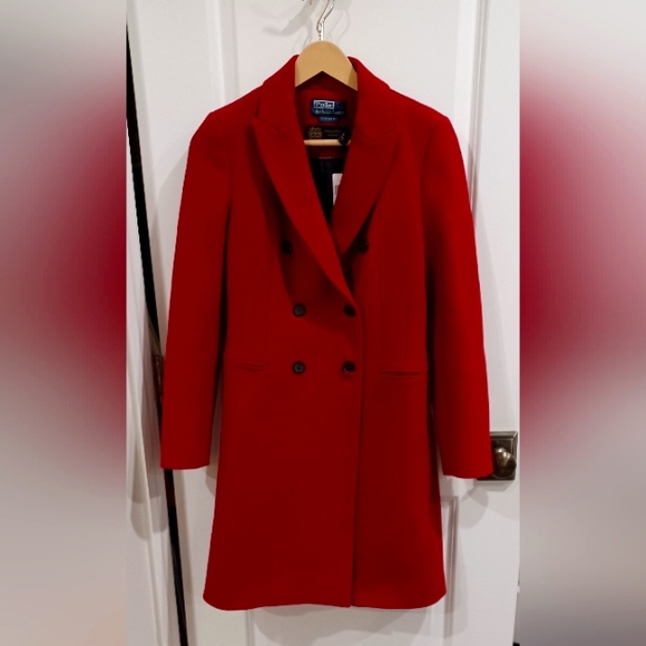 Polo Ralph Lauren Red Wool Coat , 4 - Picture 1 of 6